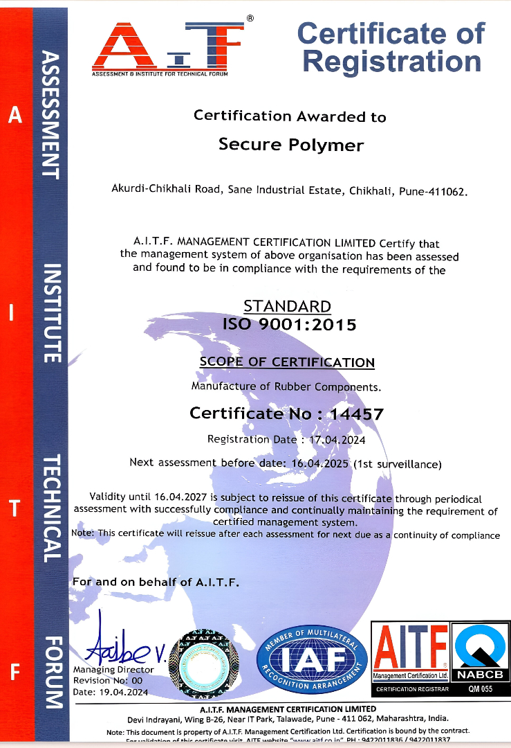 ISO 9001:2015 Certificate - Secure Polymer